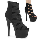 Pleaser Adore 700 24 Black Elastic Band Platform Shoes